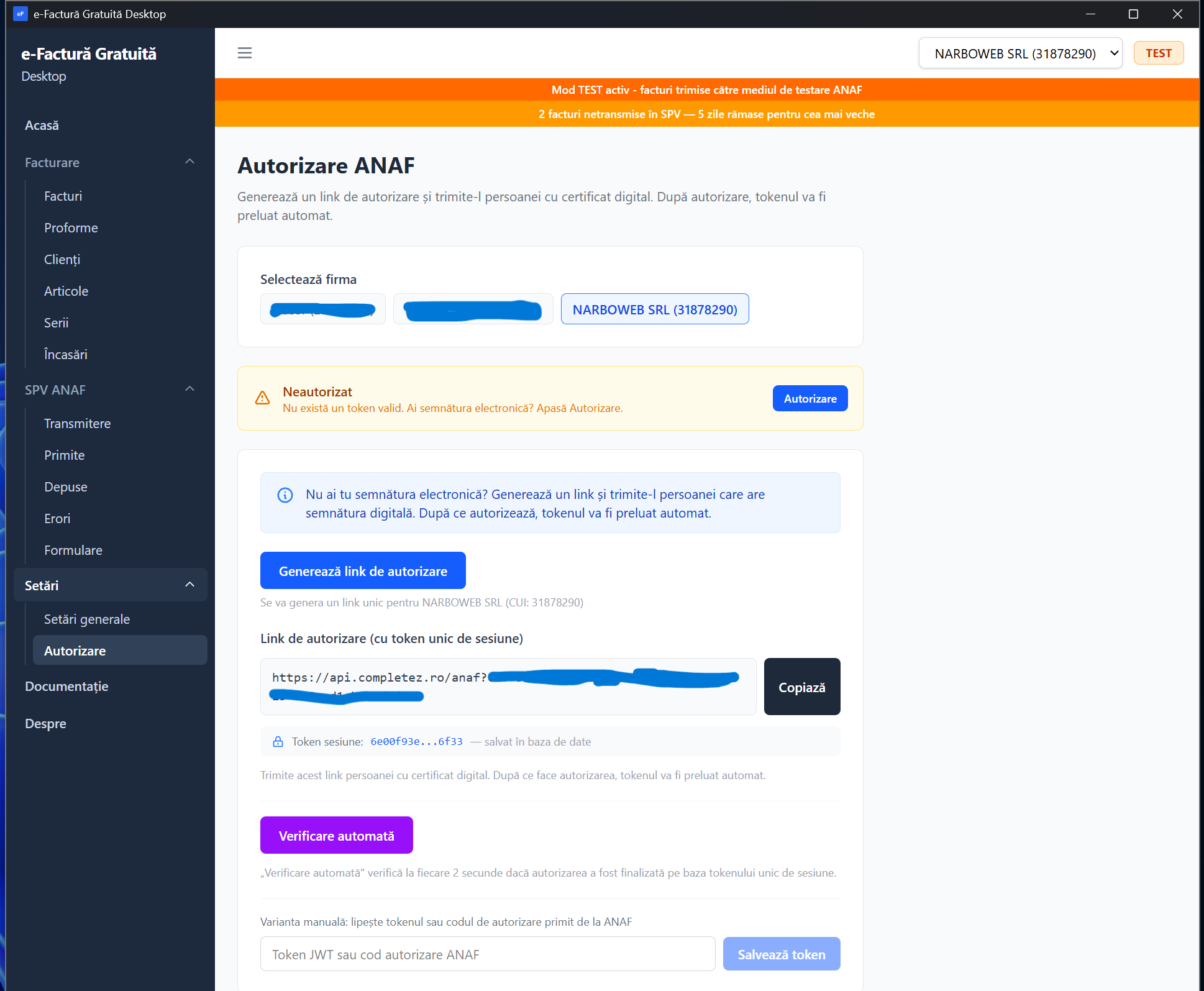 Autorizare ANAF OAuth